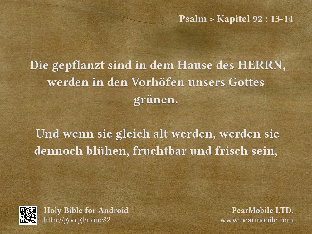 Psalm, Kapitel 92:13-14